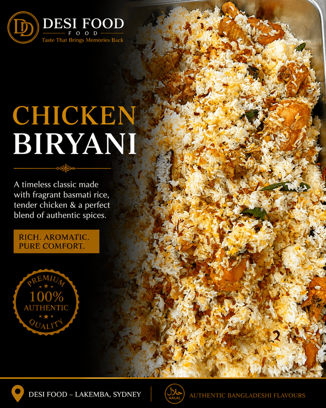 Chicken Biryani at Desi Food Lakemba