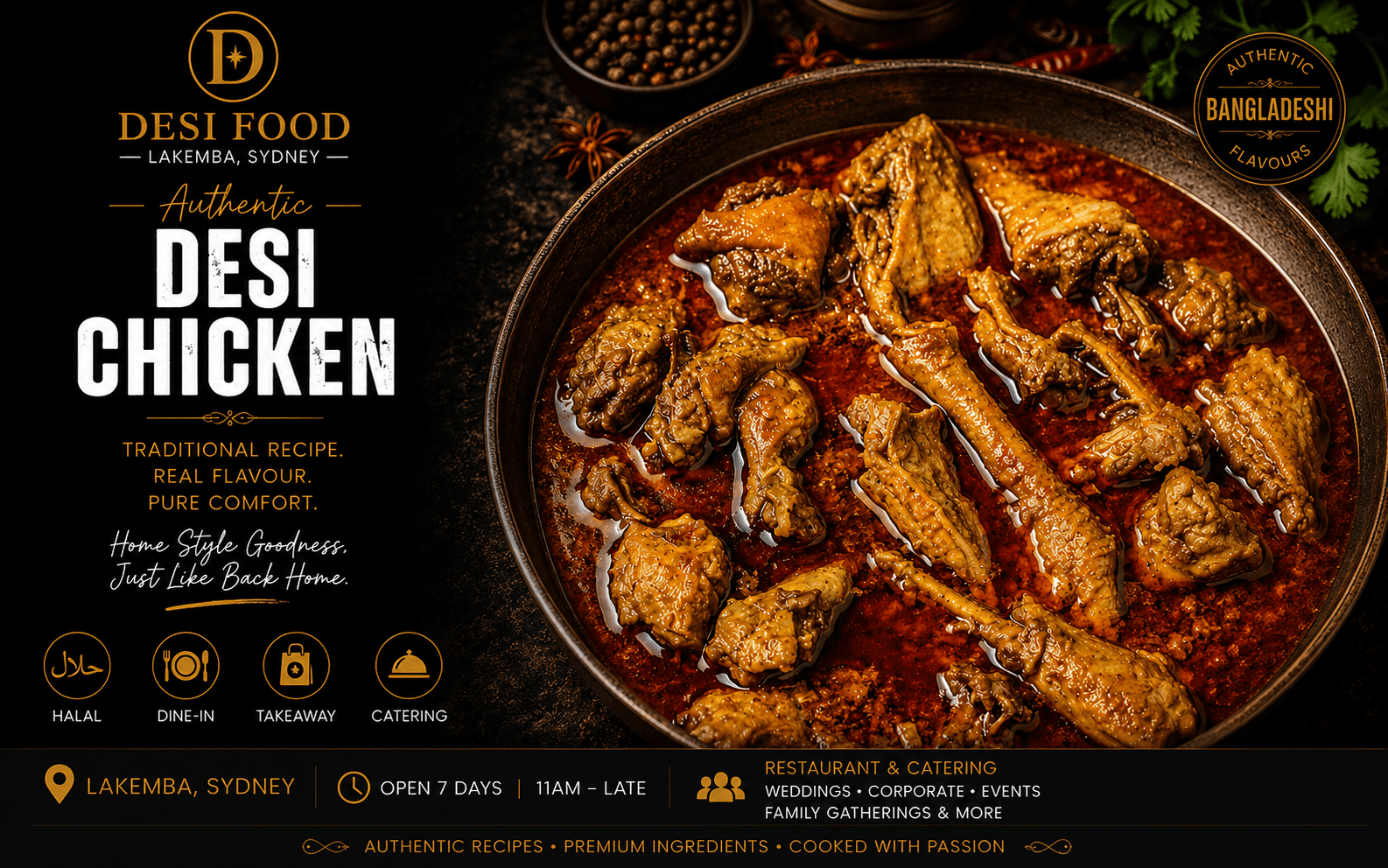 Desi Chicken Curry at Desi Food Lakemba
