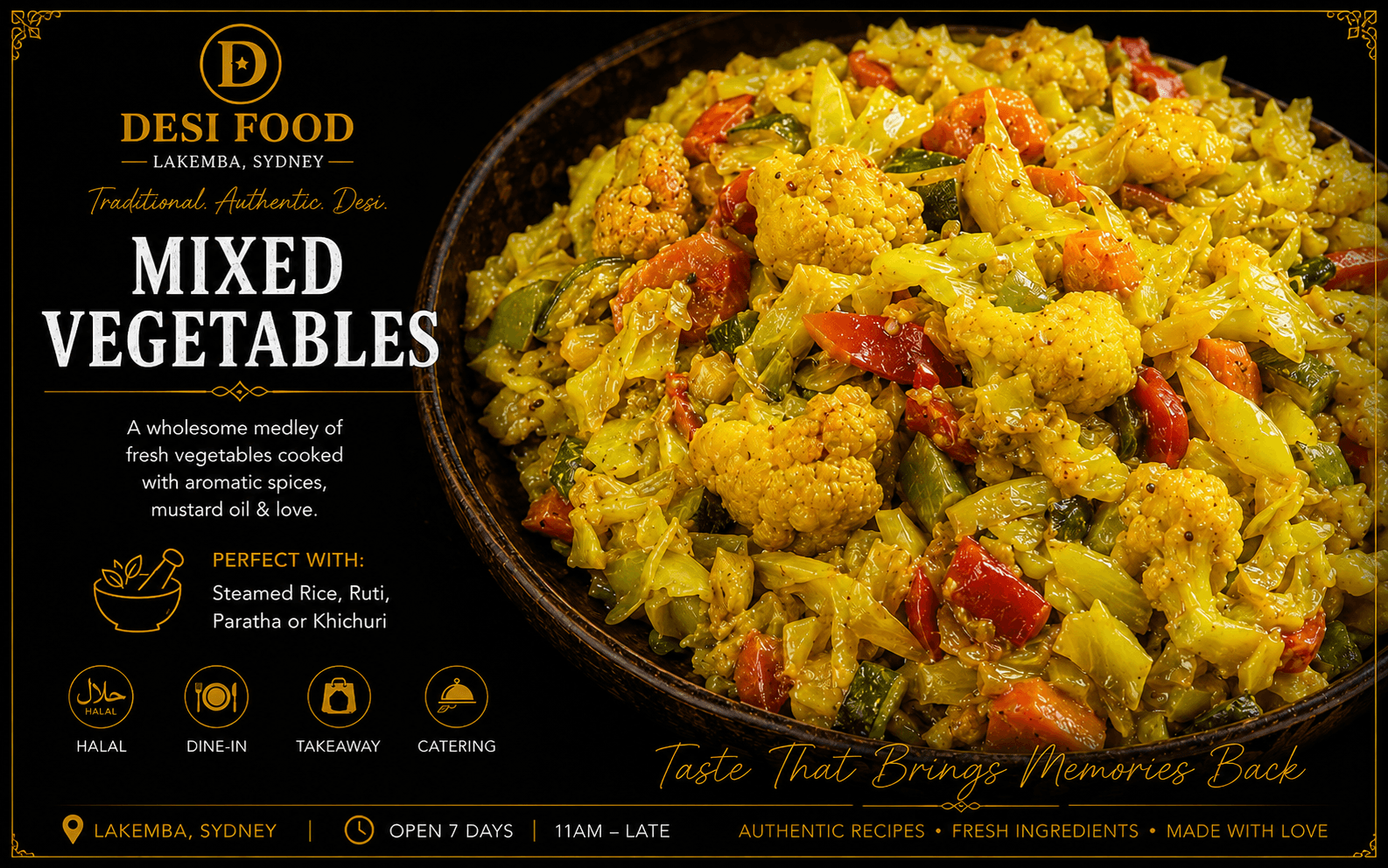 Mixed Vegetables at Desi Food Lakemba