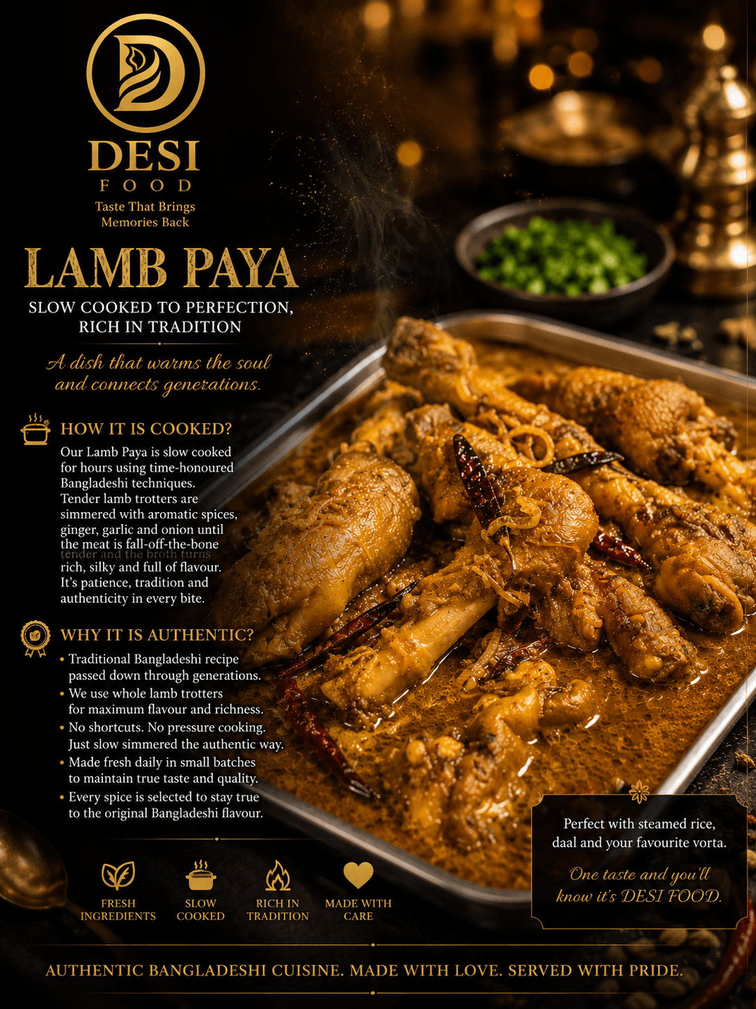 LAMB Paya — fresh Bangladeshi signature specials at Desi Food Lakemba