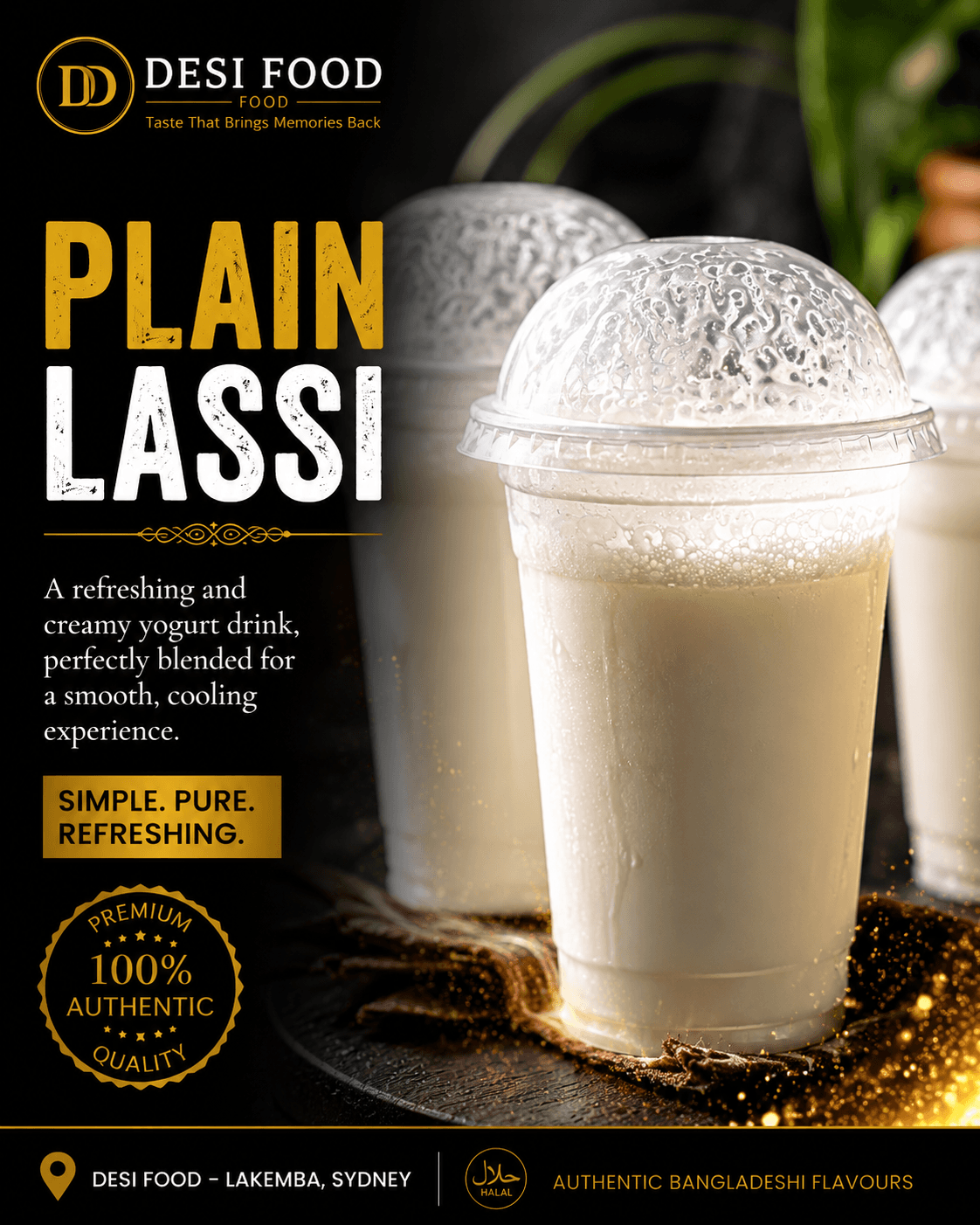 Plain Lassi — fresh Bangladeshi drinks at Desi Food Lakemba